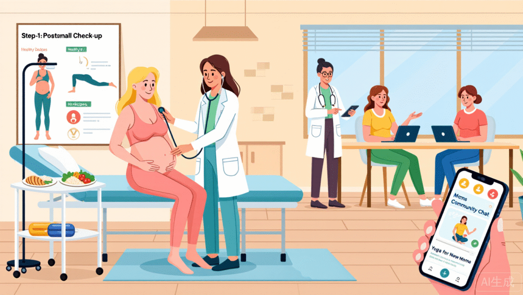 Illustration for ​The American Approach to Postpartum Body Recovery: Fitness, Nutrition, and Mindset​