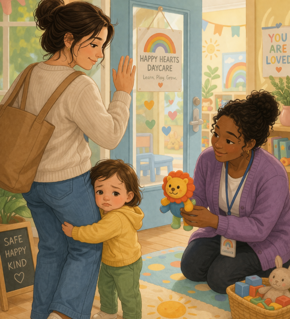 Illustration for Dealing with Baby Separation Anxiety: Gentle Ways to Help
